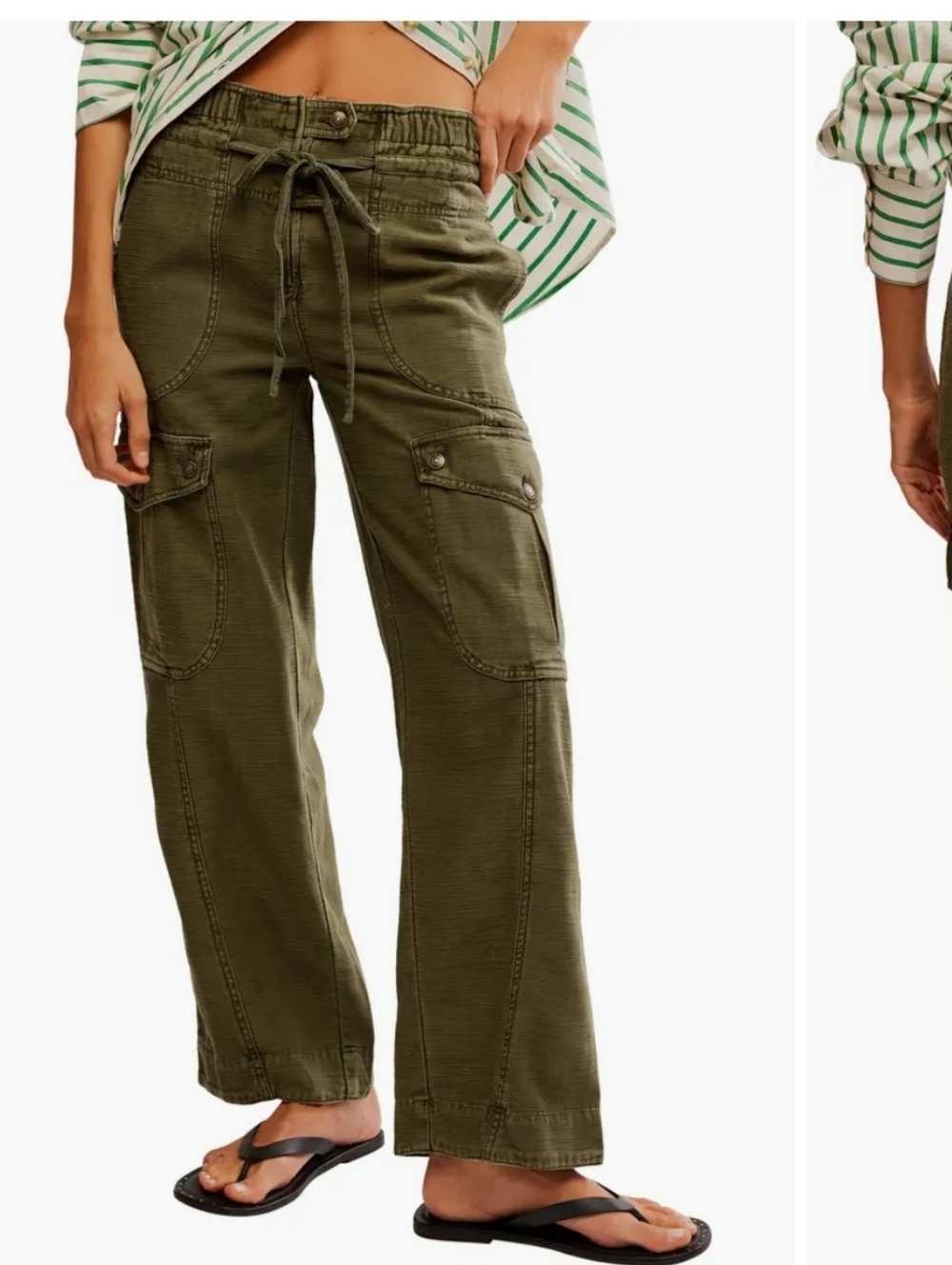 Free People Olive Park Ave Cotton Cargo Pants